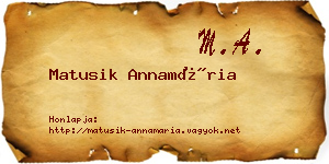Matusik Annamária névjegykártya